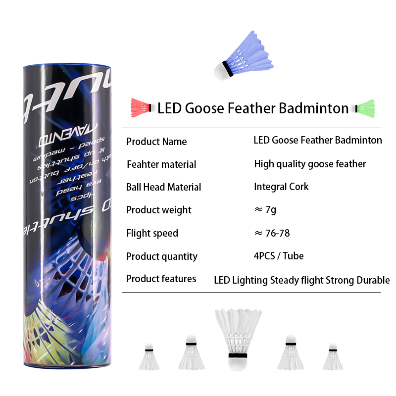 Welkin 4 Pcs Dark Night Colorf - огляд і ціна Feather Shuttlecock